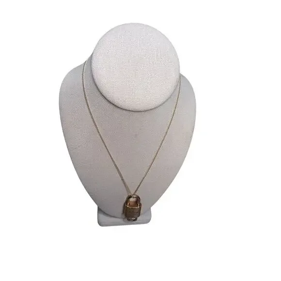 Authentic Louis Vuitton Brass Lock & Key Necklace on Gold Plated Chain - Picture 3 of 12